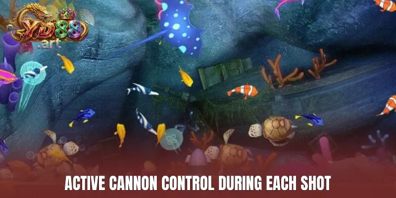 Active cannon control during each shot