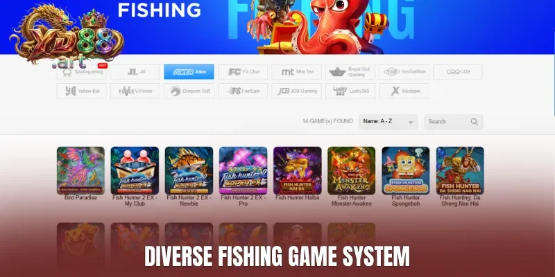 Diverse fishing game system