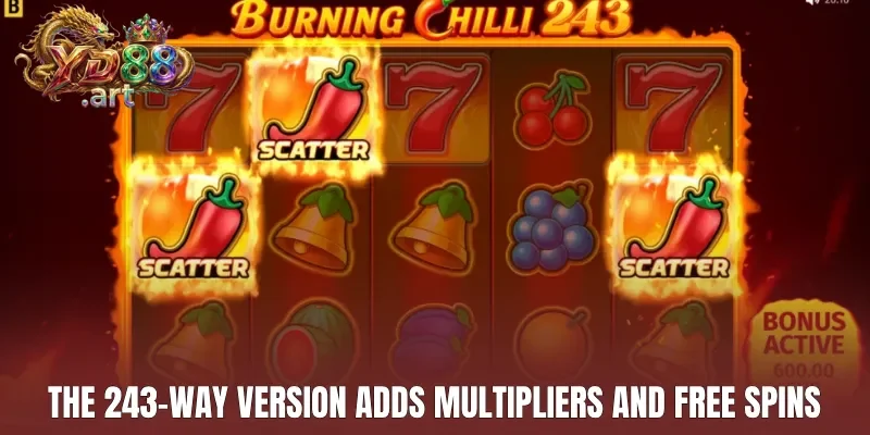 The 243-way version adds multipliers and Free Spins