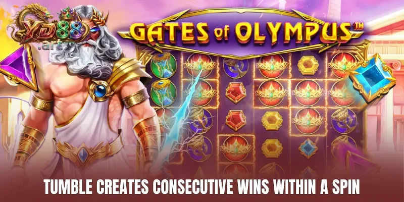 Tumble creates consecutive wins within a spin